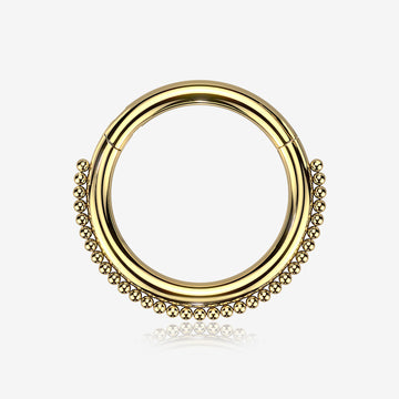 Golden Bali Beaded Ball Essence Clicker Hoop Ring